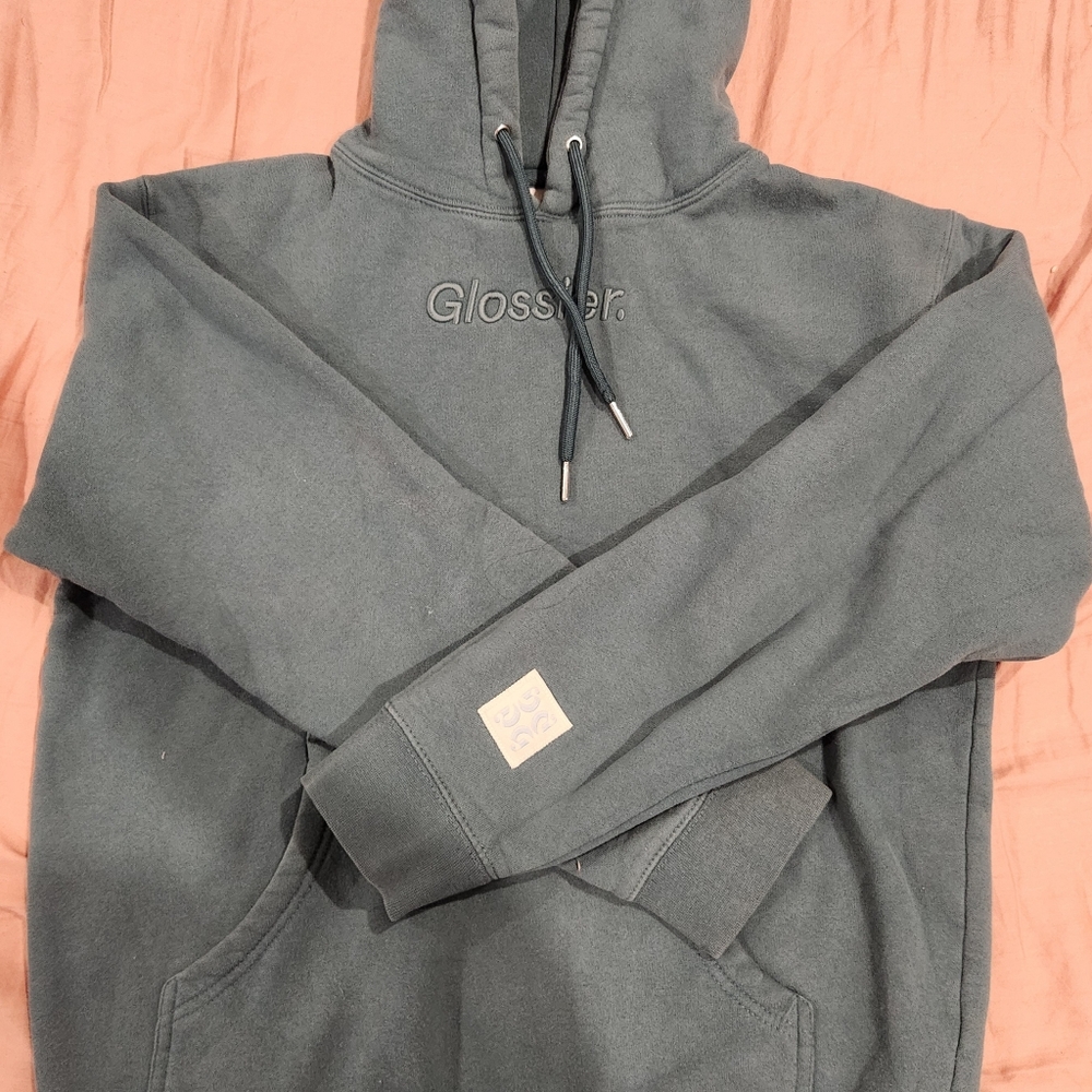 Glossier Embroidered Sage Hoodie